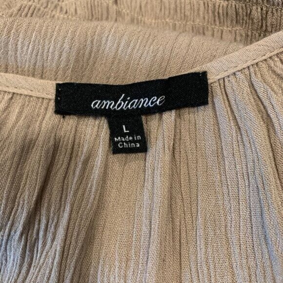 (F-182) ambience long sleeves womens size L beige color - Picture 6 of 7